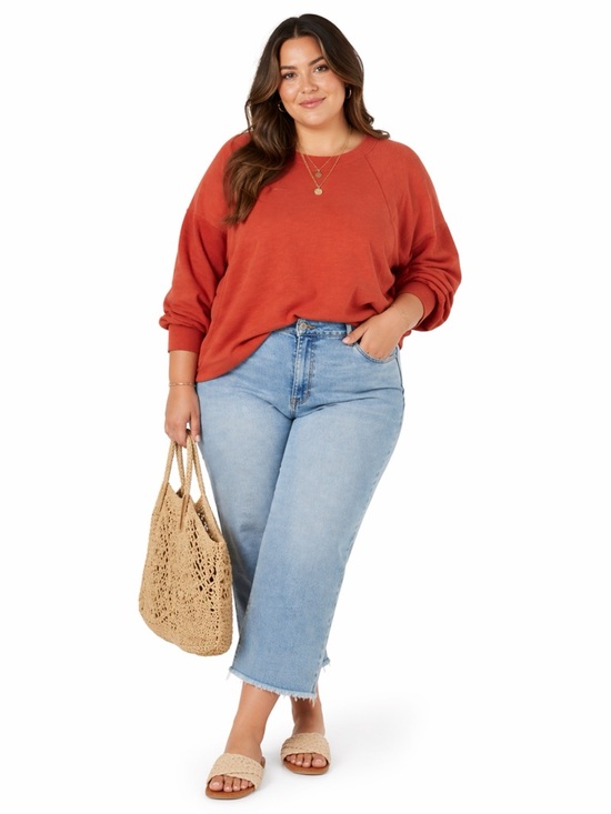 Madewell Tops - MADEWELL Burnt Orange Crewneck Sweatshirt